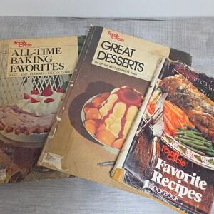 Vintage 1970s Family Circle Cookbook Lot Baking Desserts Recipes Hardcover